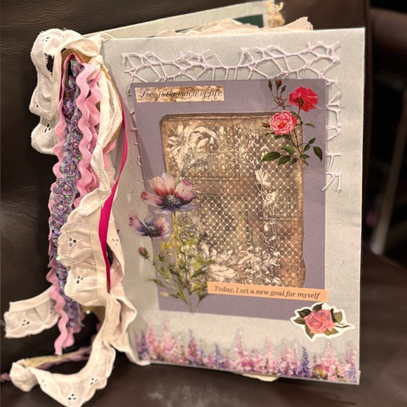 Floral Embellished Journal with Lace Accents - Picture 1 of 7